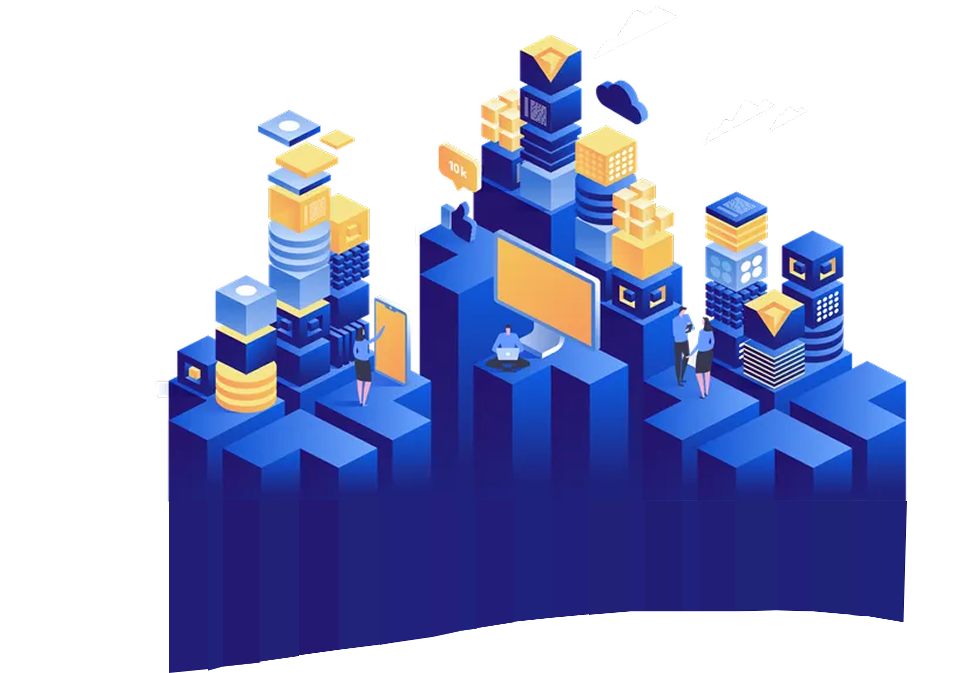 EazyIoT illustration with building blocks and devices