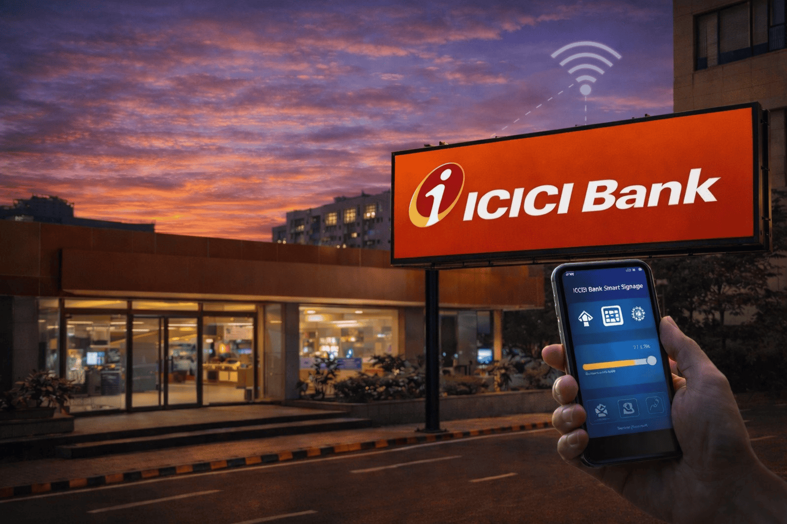 Maximise Brand Visibility through IoT based Smart Signage Solution - ICICI Bank