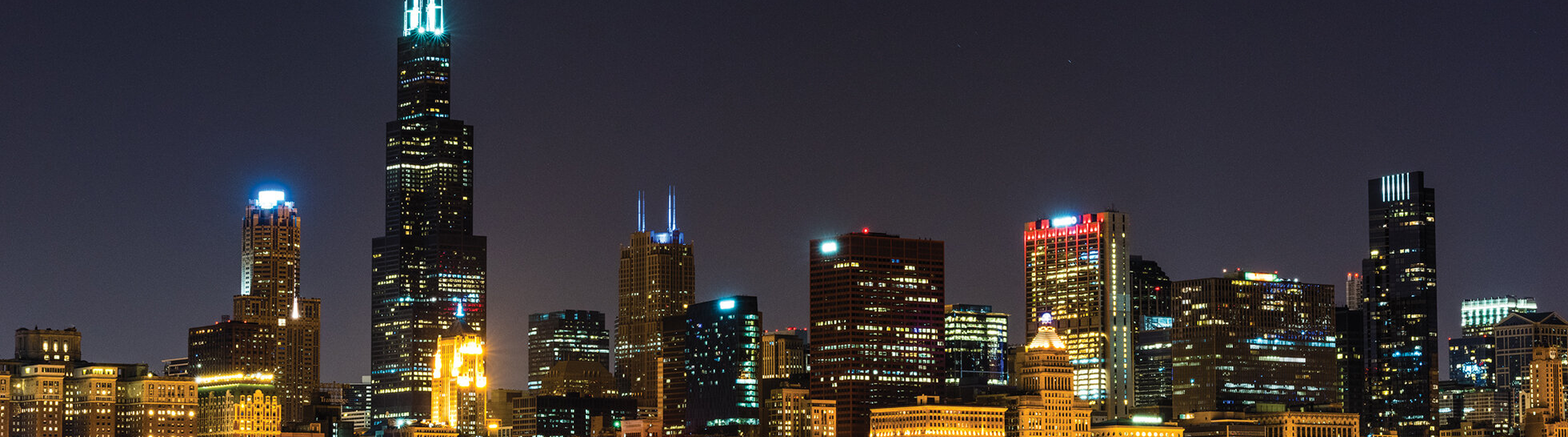 City skyline at night