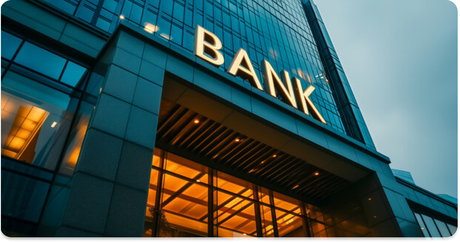 Bank building exterior